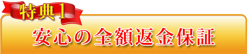 特典1:安心の全額返金保証